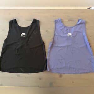 Nike Women's Black and Purple Tank Tops